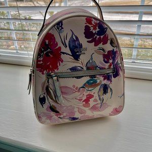 New Guess Pink Floral Mini Backpack
